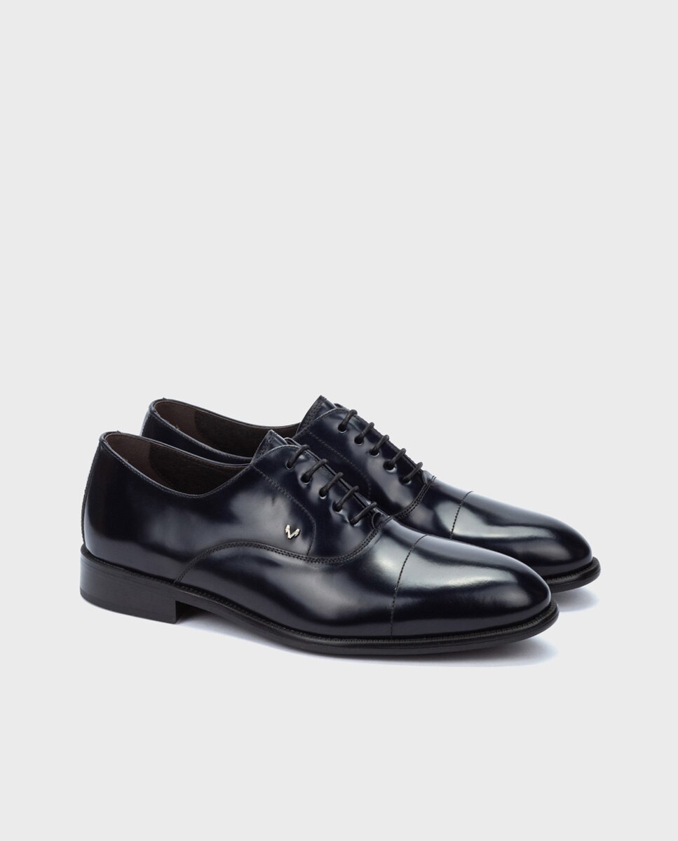 Imagen 3 de Zapatos de cordones de hombre de piel con plantilla acolchada - Azul marino Azul marino