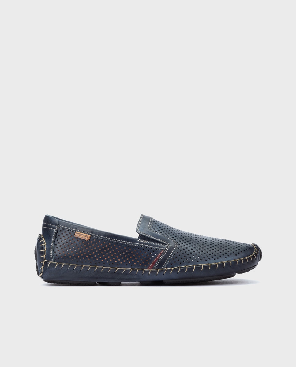Pikolinos - Mocasines de hombre XL de piel con elásticos y plantilla extraíble.