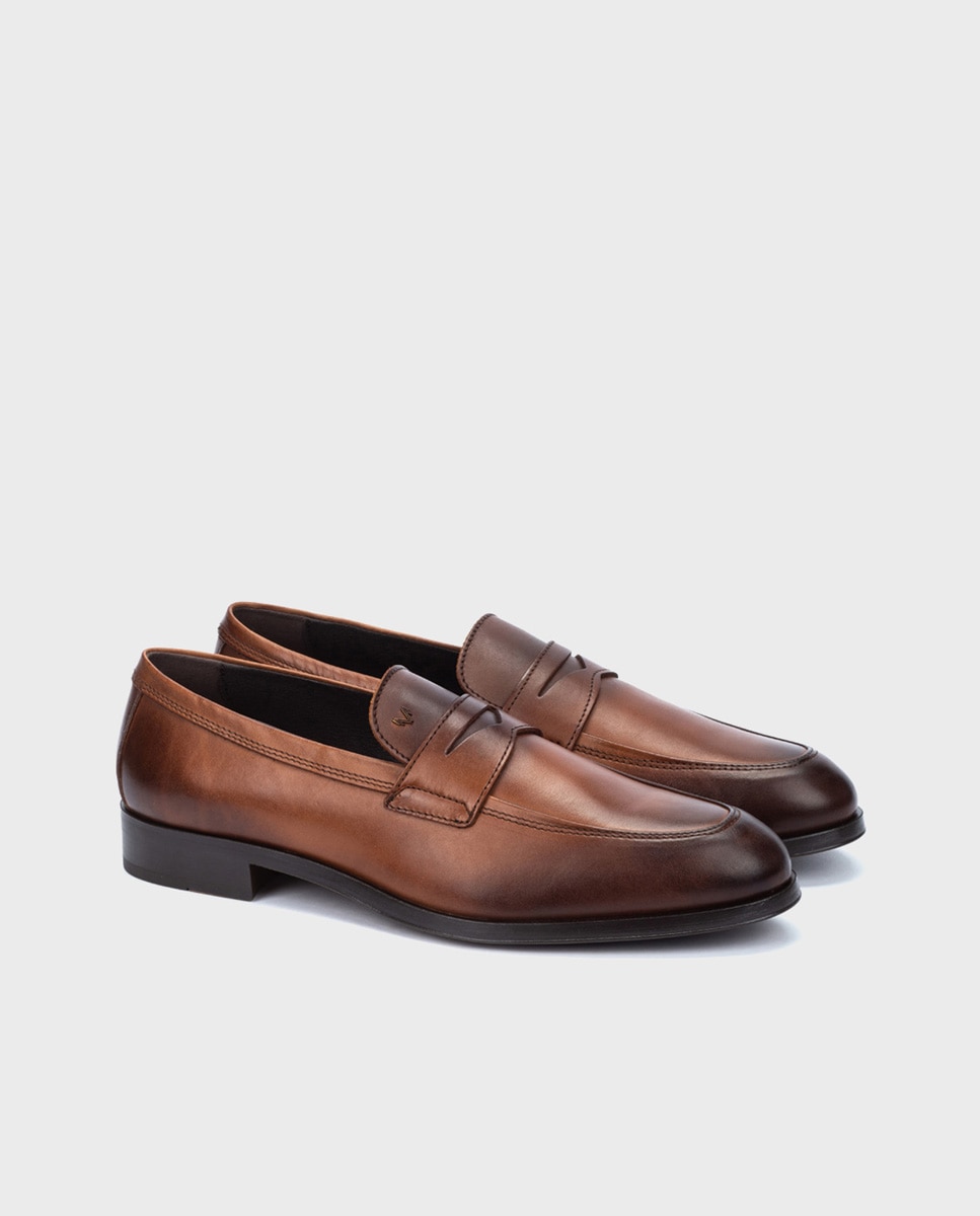 Mocasines de hombre de piel con plantilla acolchada - Martinelli - Marrón Marrón-3