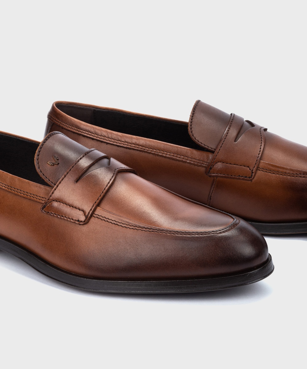 Mocasines de hombre de piel con plantilla acolchada - Martinelli - Marrón Marrón-4