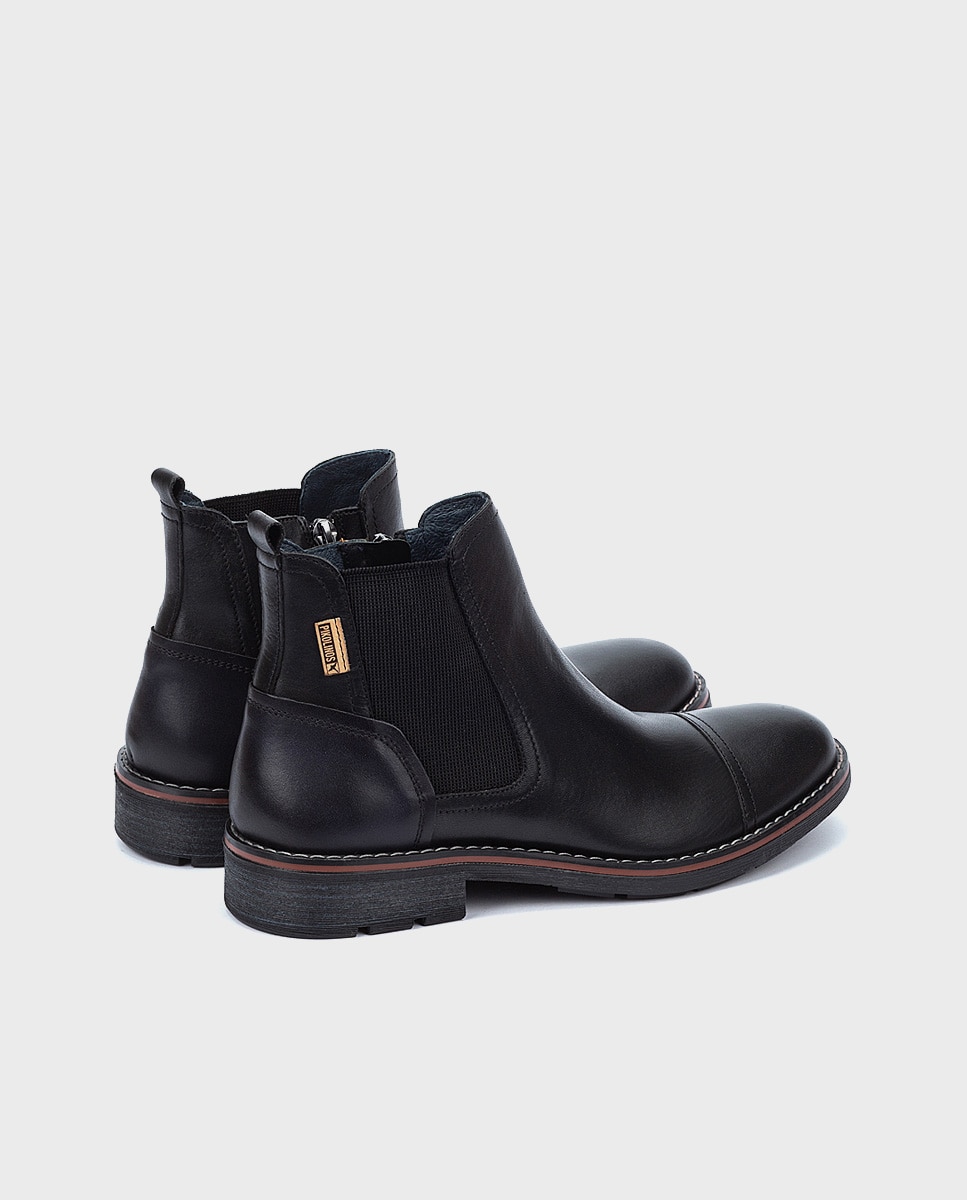 Botas de hombre de piel con plantilla extraíble - Pikolinos - Negro Negro-2