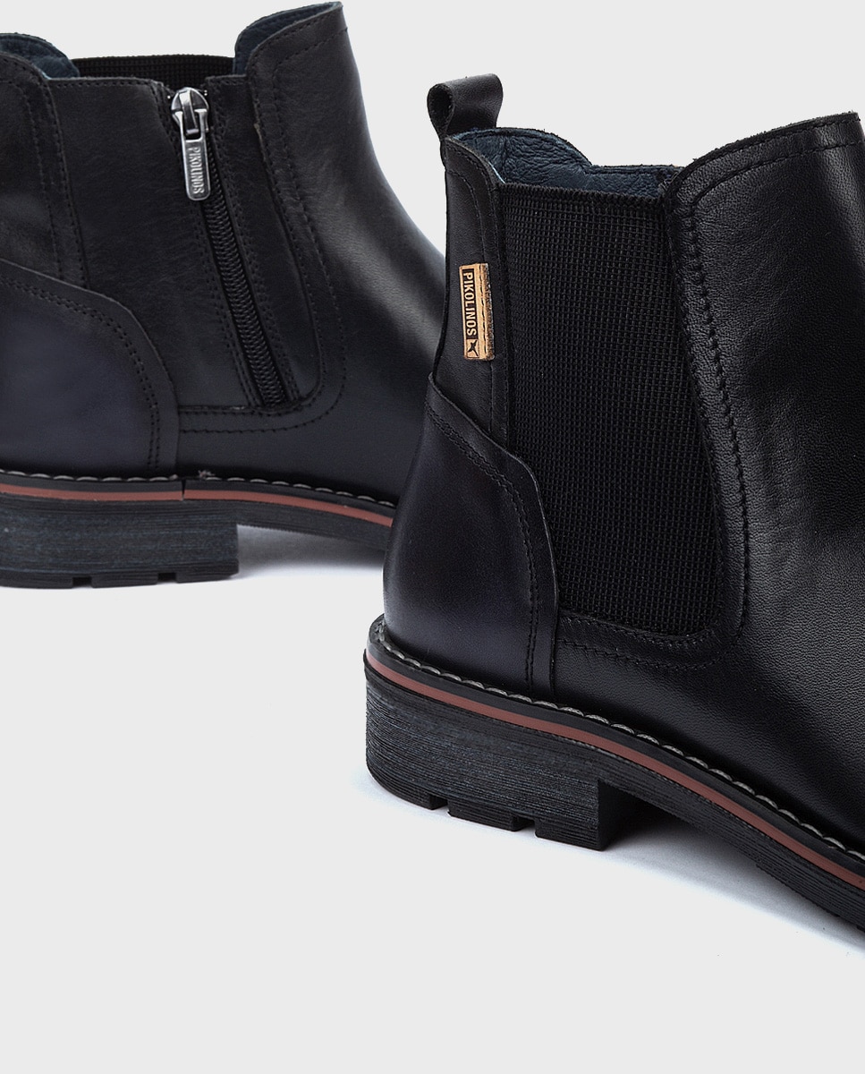 Botas de hombre de piel con plantilla extraíble - Pikolinos - Negro Negro-4