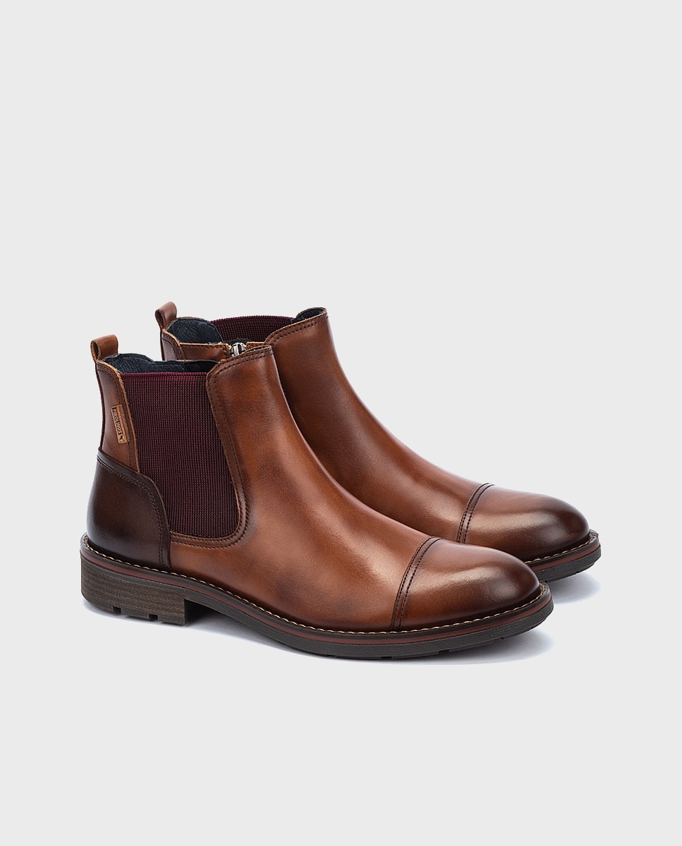 Botas de hombre de piel con plantilla extraíble - Pikolinos - Marrón Marrón-2