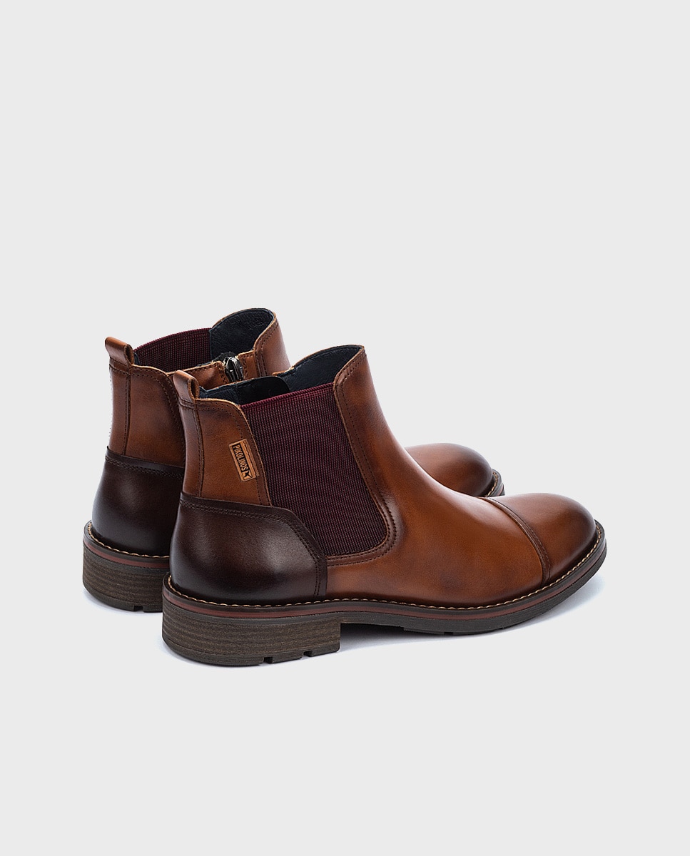 Botas de hombre de piel con plantilla extraíble - Pikolinos - Marrón Marrón-3