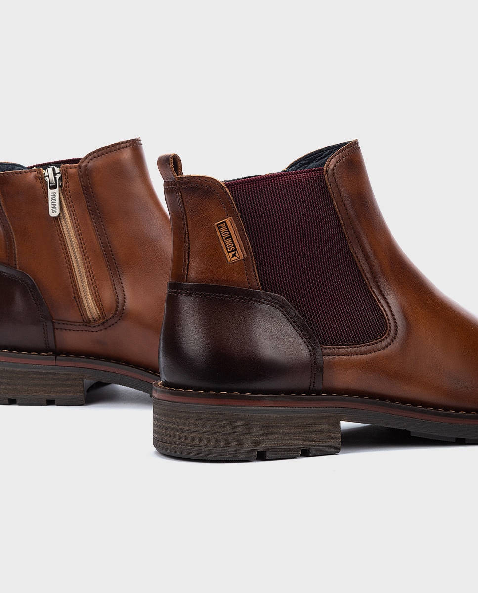 Botas de hombre de piel con plantilla extraíble - Pikolinos - Marrón Marrón-4