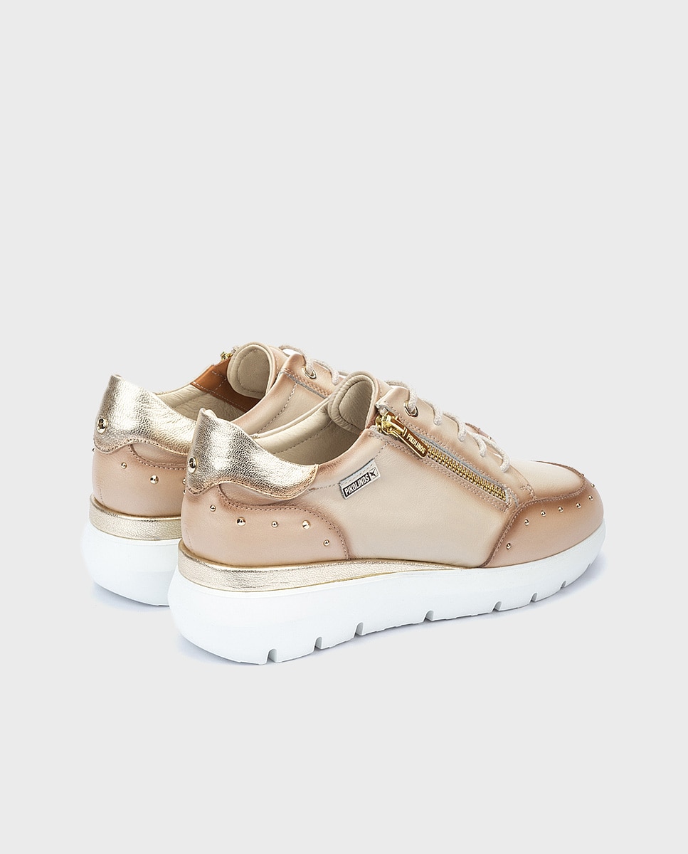 Zapatillas de mujer de piel con suela extraligera y plantilla acolchada memory foam en color - Pikolinos - Blanco Blanco-2