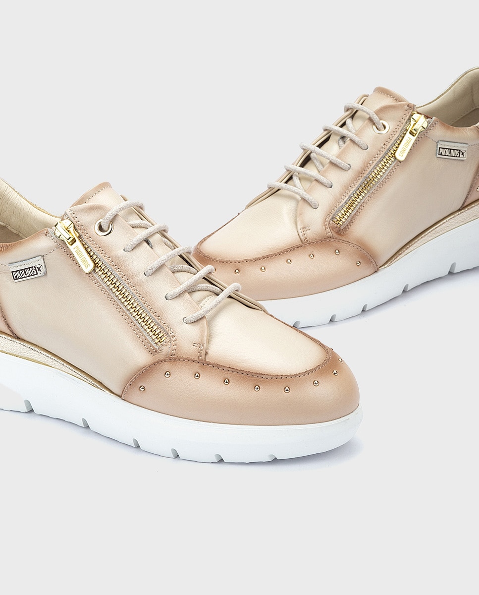 Zapatillas de mujer de piel con suela extraligera y plantilla acolchada memory foam en color - Pikolinos - Blanco Blanco-4