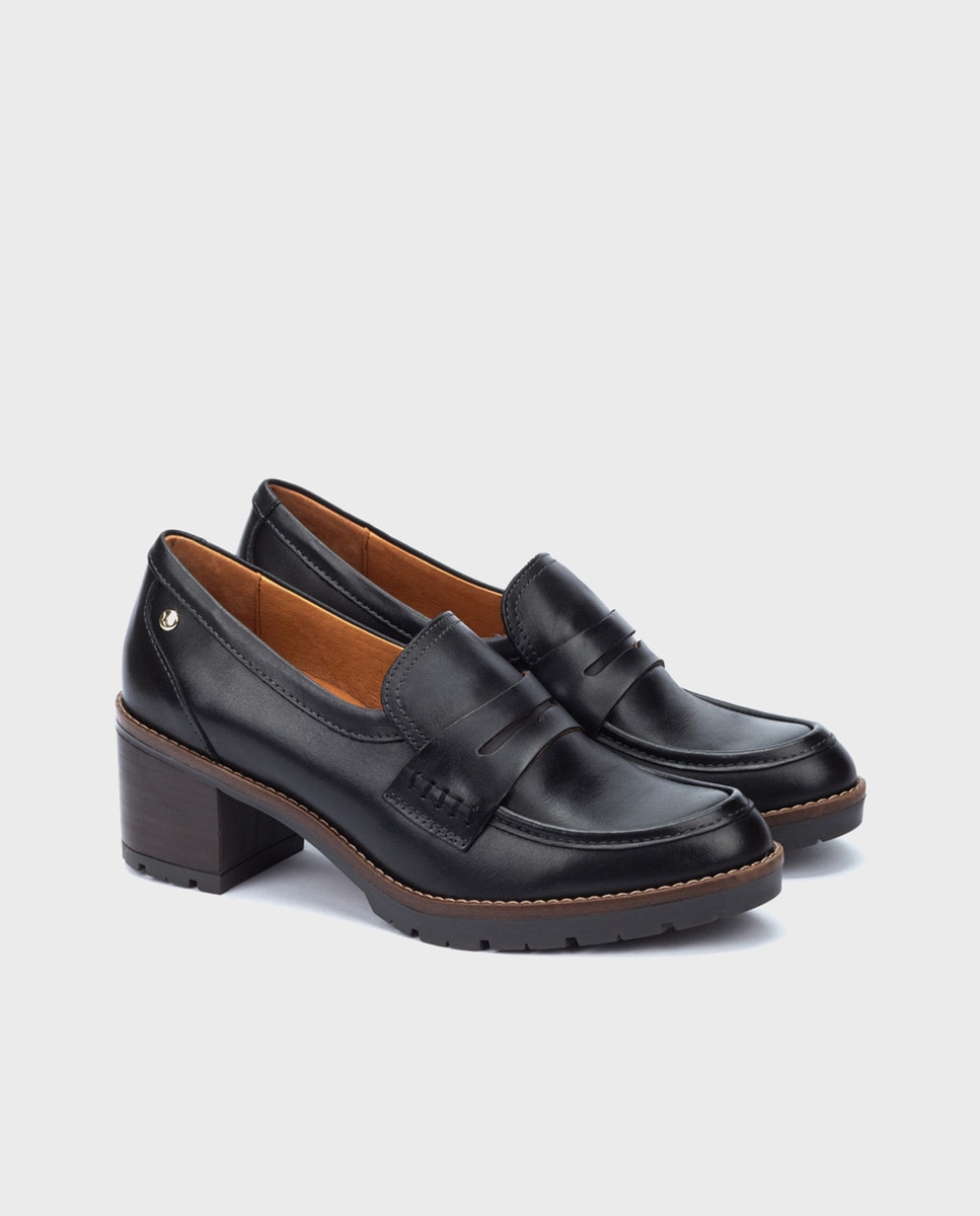 Imagen 2 de Zapatos de tacón de mujer de piel con plantilla acolchada en color - Pikolinos - Negro Negro