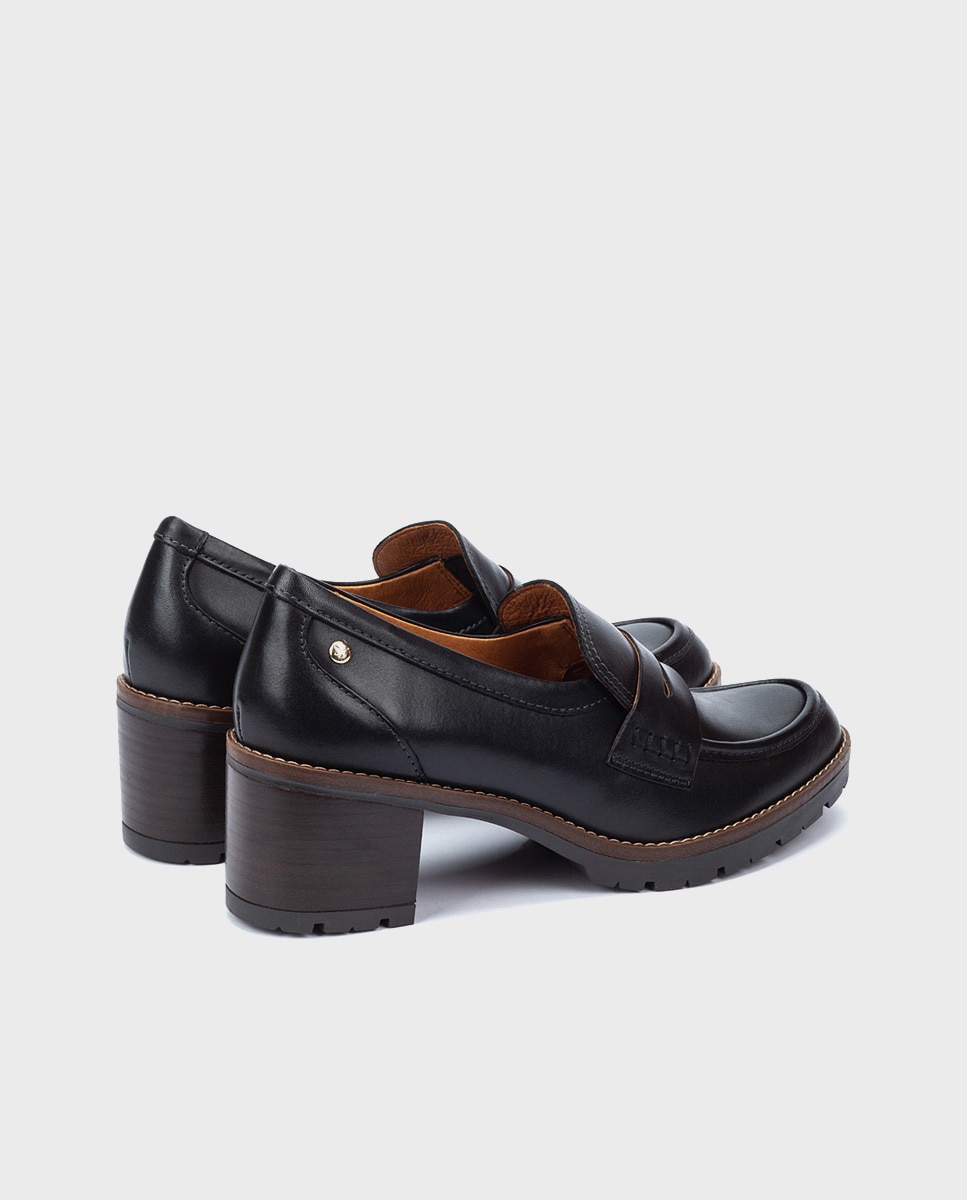 Imagen 3 de Zapatos de tacón de mujer de piel con plantilla acolchada en color - Pikolinos - Negro Negro
