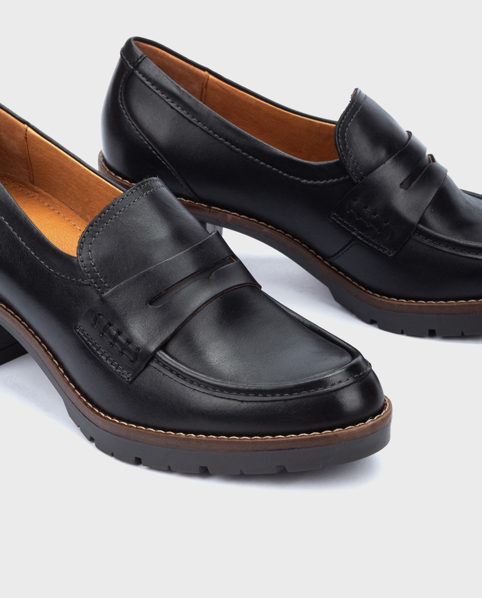 Imagen 4 de Zapatos de tacón de mujer de piel con plantilla acolchada en color - Pikolinos - Negro Negro