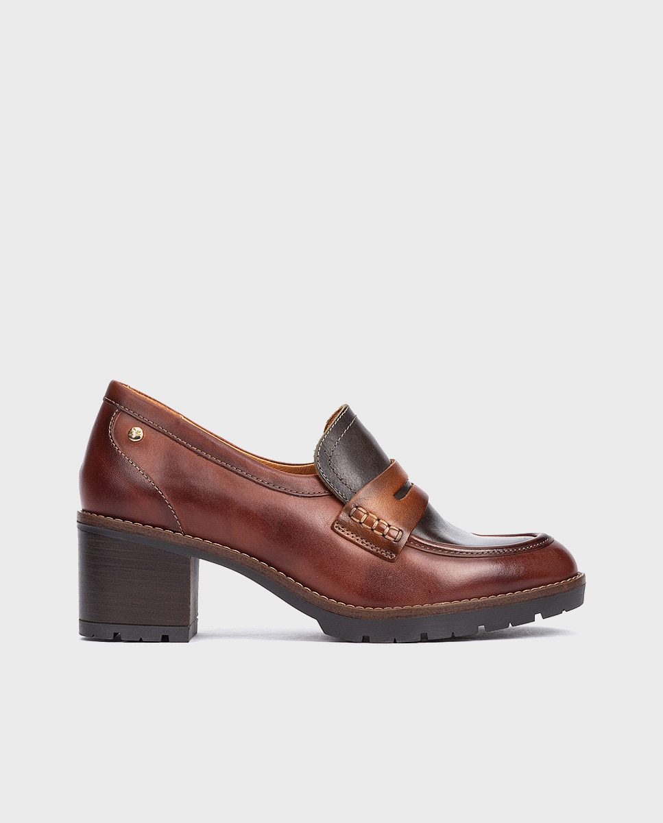 Zapatos de tacón de mujer de piel con plantilla acolchada - Pikolinos - Marrón Marrón-1