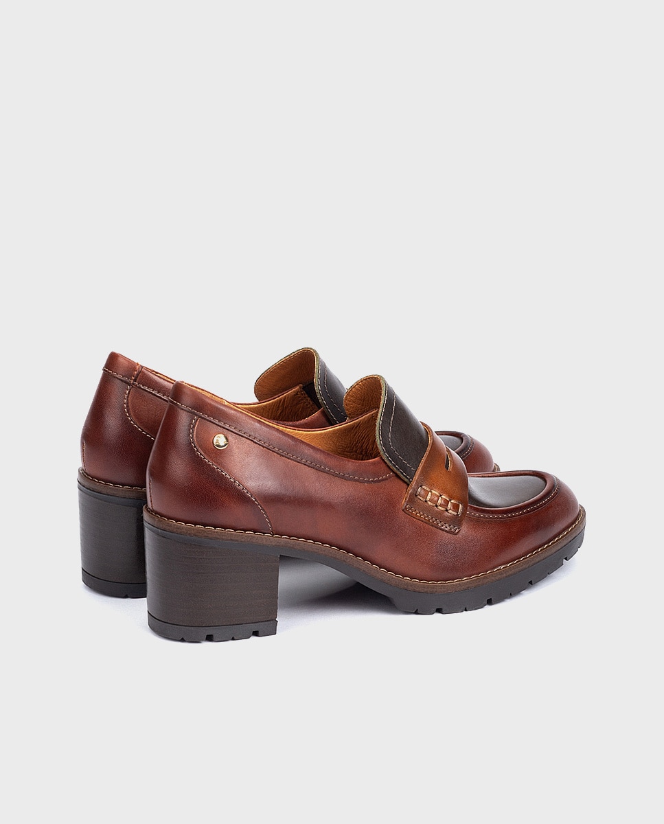 Zapatos de tacón de mujer de piel con plantilla acolchada - Pikolinos - Marrón Marrón-2