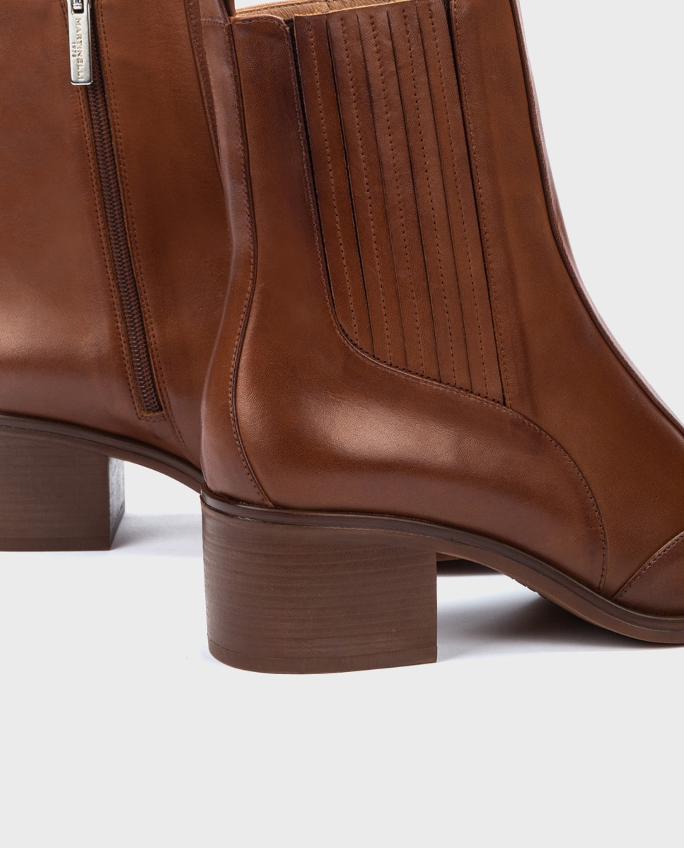 Botines de piel para mujer - Martinelli - Marrón Marrón-4