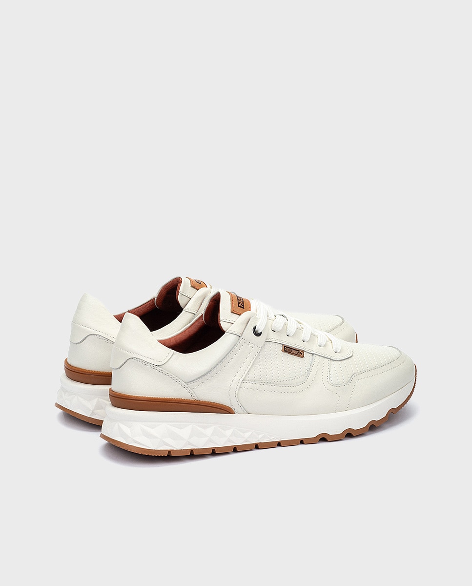 Imagen 3 de Zapatillas de hombre de piel con plantilla memory foam y suela extraligera - Blanco Blanco