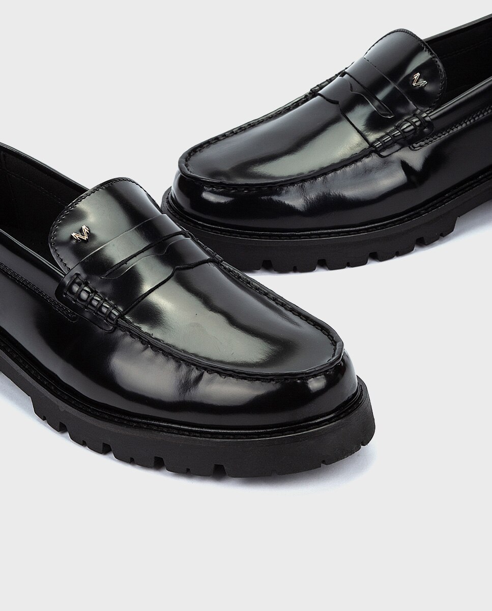 Mocasines de hombre de piel con plantilla de gel extraíble - Martinelli - Negro Negro-4