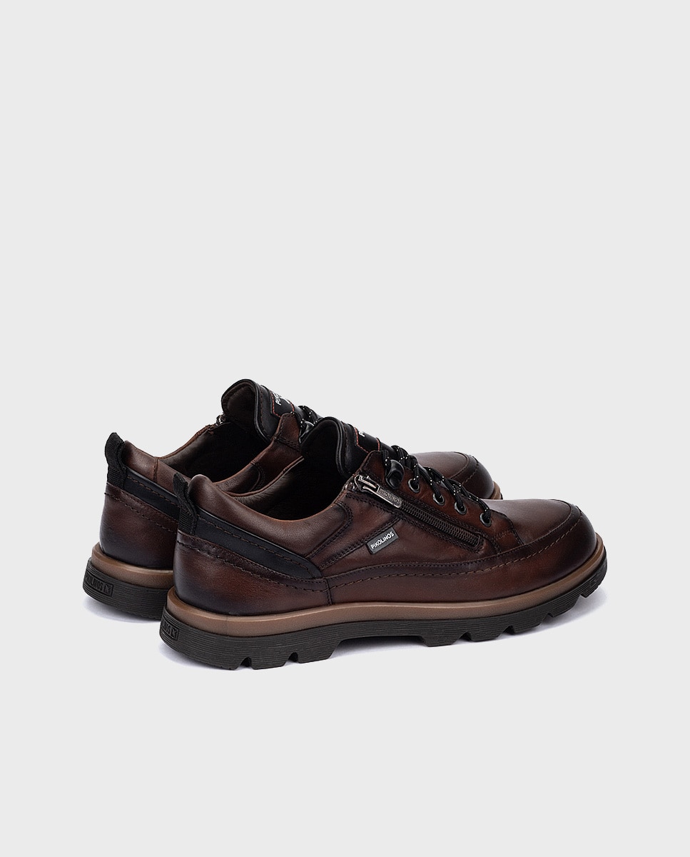 Imagen 2 de Zapatos de cordones de hombre de piel con cremallera lateral y plantilla extraíble - Marrón oscuro Marrón oscuro
