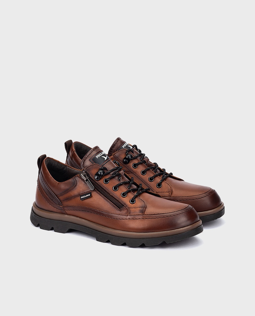Imagen 3 de Zapatos de cordones de hombre de piel con cremallera lateral y plantilla extraíble - Marrón Marrón