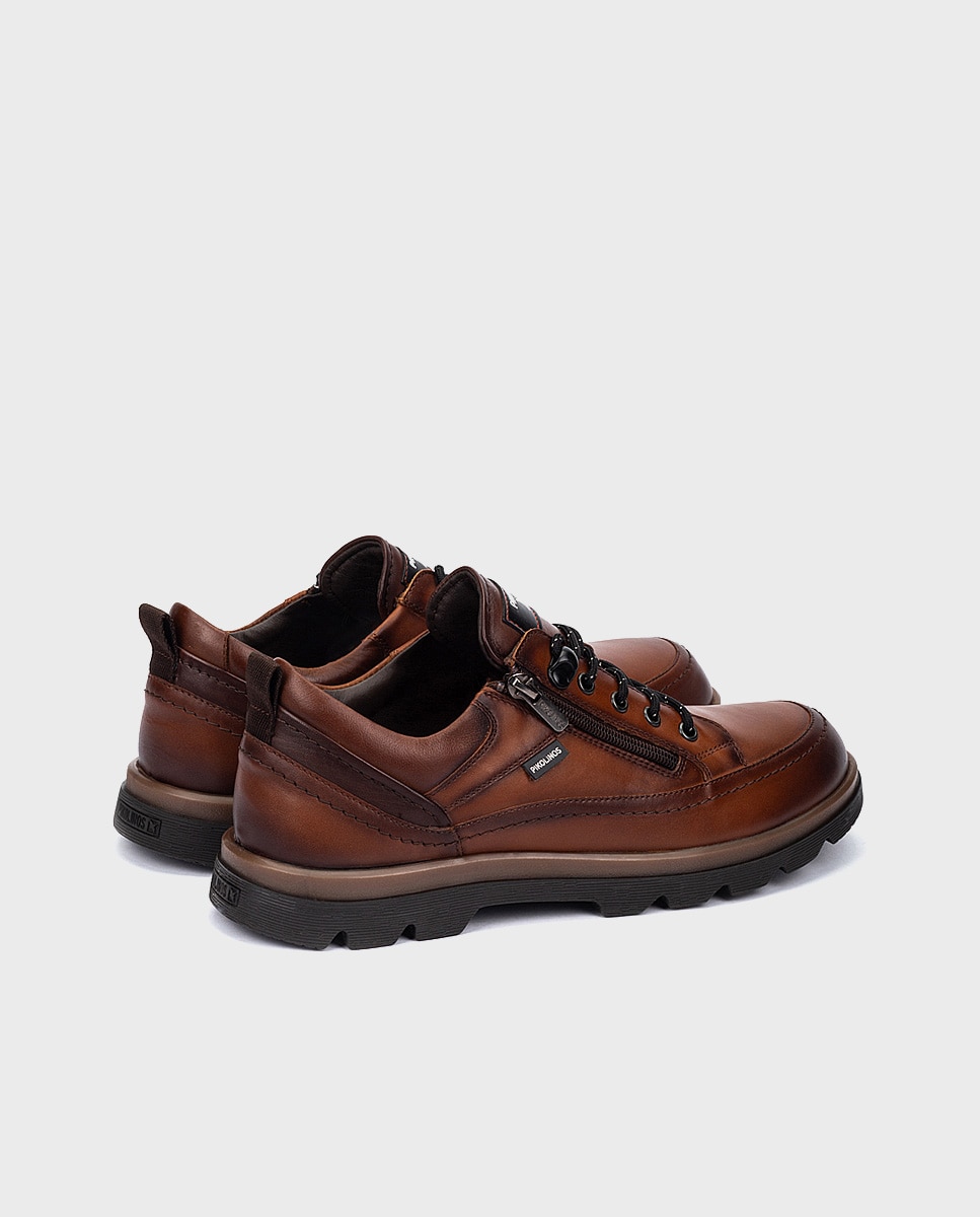 Imagen 2 de Zapatos de cordones de hombre de piel con cremallera lateral y plantilla extraíble - Marrón Marrón