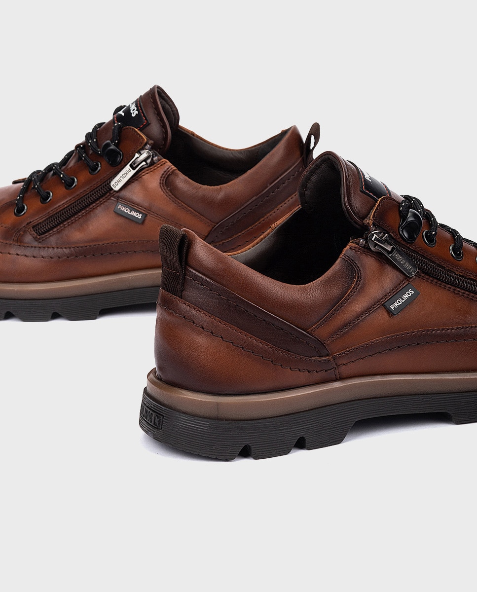 Imagen 4 de Zapatos de cordones de hombre de piel con cremallera lateral y plantilla extraíble - Marrón Marrón
