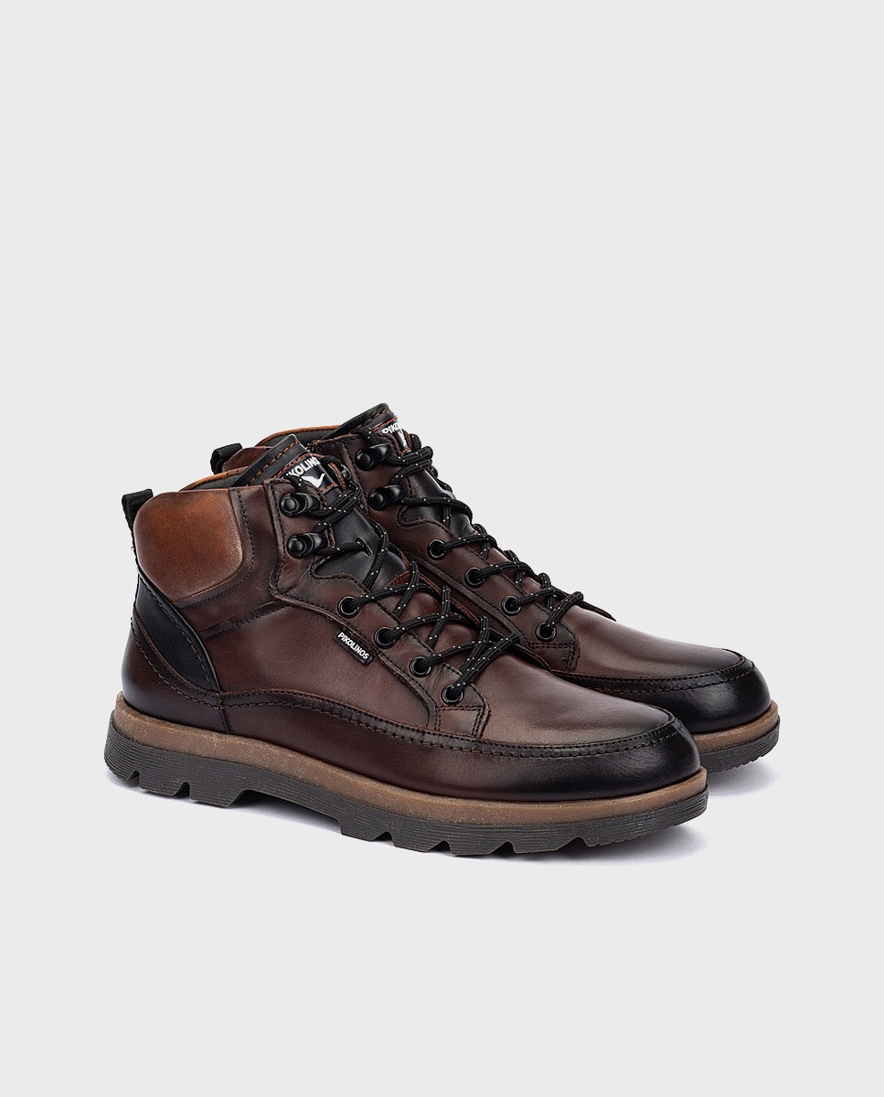 Imagen 3 de Botas de hombre de piel con cordones, cremallera y plantilla extraíble - Marrón oscuro Marrón oscuro