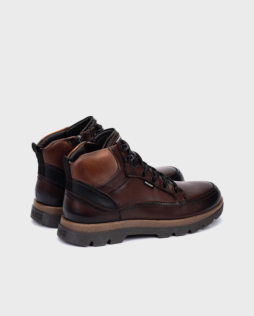 Imagen 2 de Botas de hombre de piel con cordones, cremallera y plantilla extraíble - Marrón oscuro Marrón oscuro