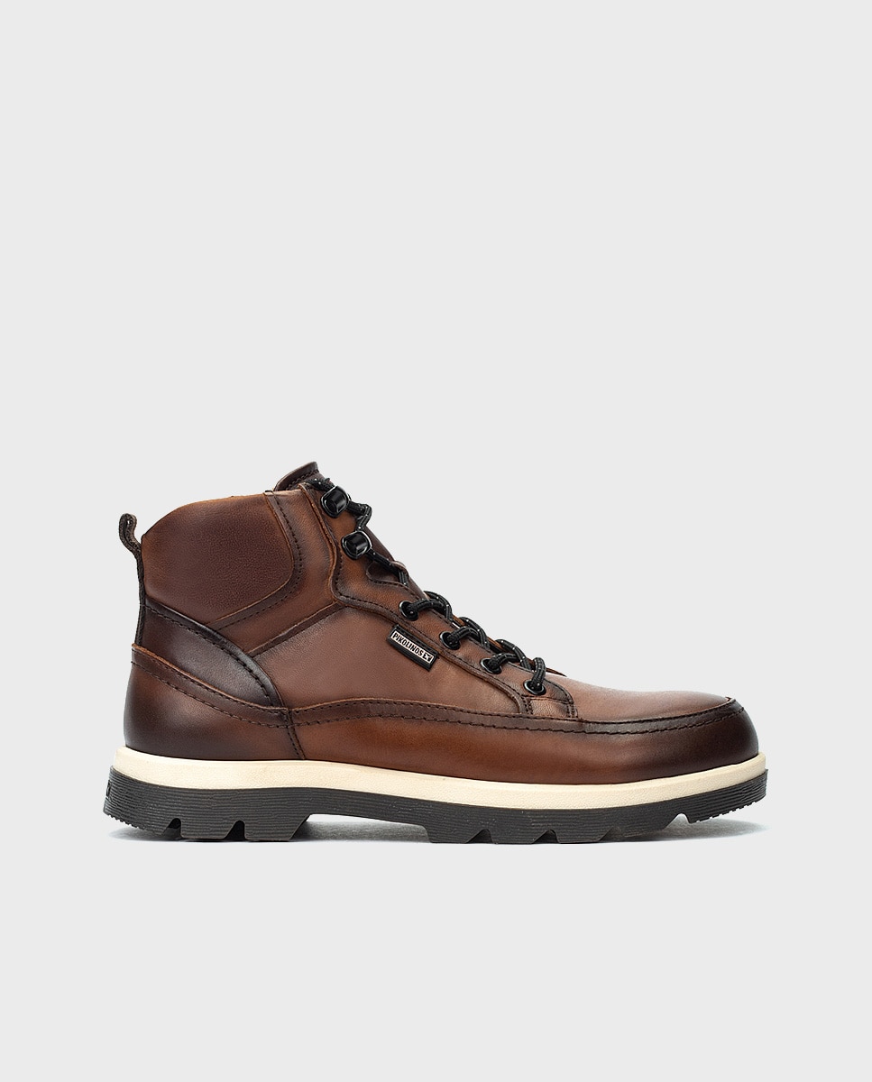 Imagen 1 de Botas de hombre de piel con cordones, cremallera y plantilla extraíble - Marrón Marrón