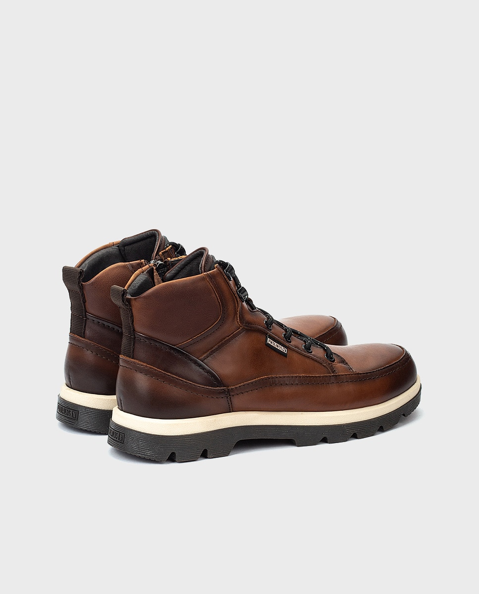 Imagen 2 de Botas de hombre de piel con cordones, cremallera y plantilla extraíble - Marrón Marrón