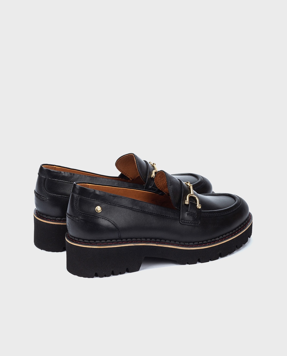 Mocasines de mujer de piel con suela extraligera - Pikolinos - Negro Negro-3