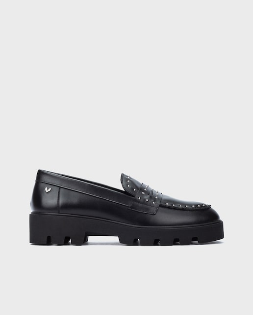 Imagen 0 de Mocasines de mujer de piel con plantilla de gel en color negro