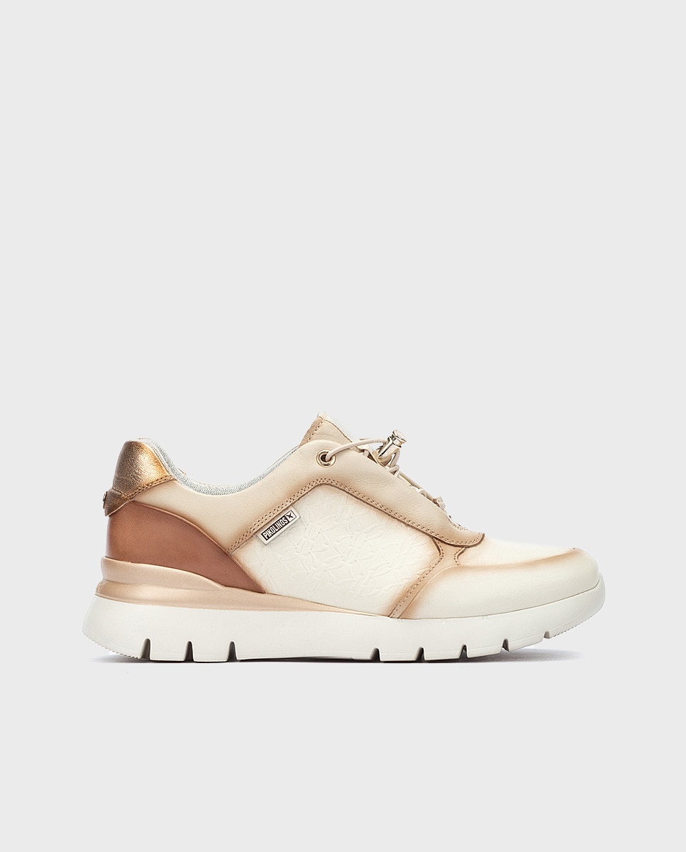 Zapatillas de mujer de piel con plantilla memory foam y suela extraligera en color - Pikolinos - Blanco Blanco-1