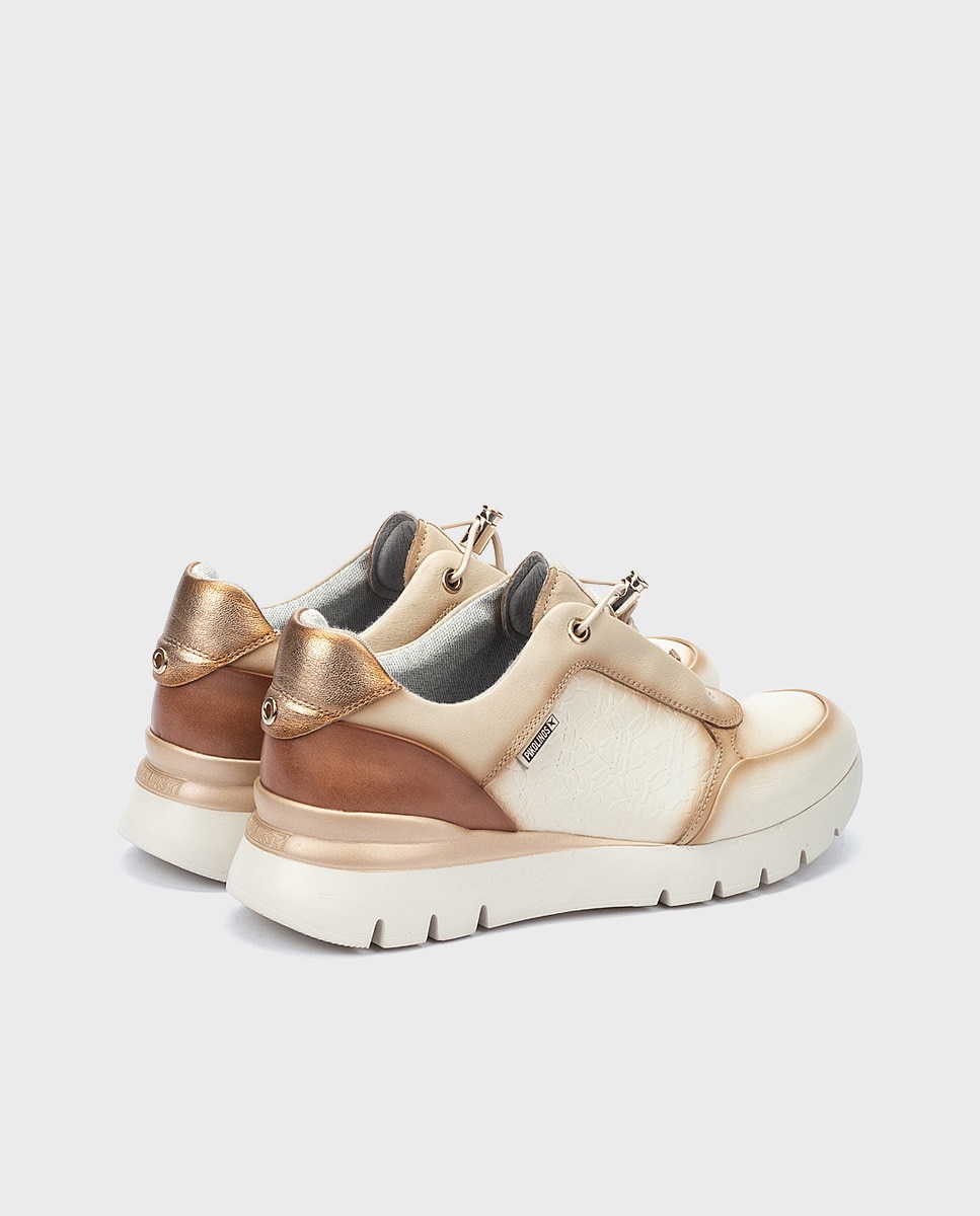 Zapatillas de mujer de piel con plantilla memory foam y suela extraligera en color - Pikolinos - Blanco Blanco-2