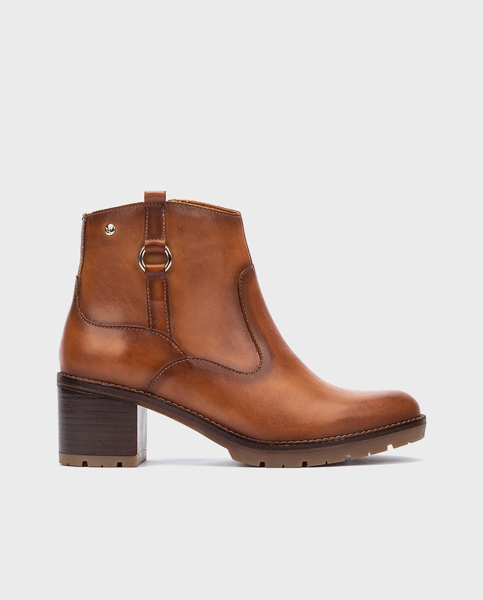 Botines de mujer de piel con cremallera - Pikolinos - Marrón Marrón-1