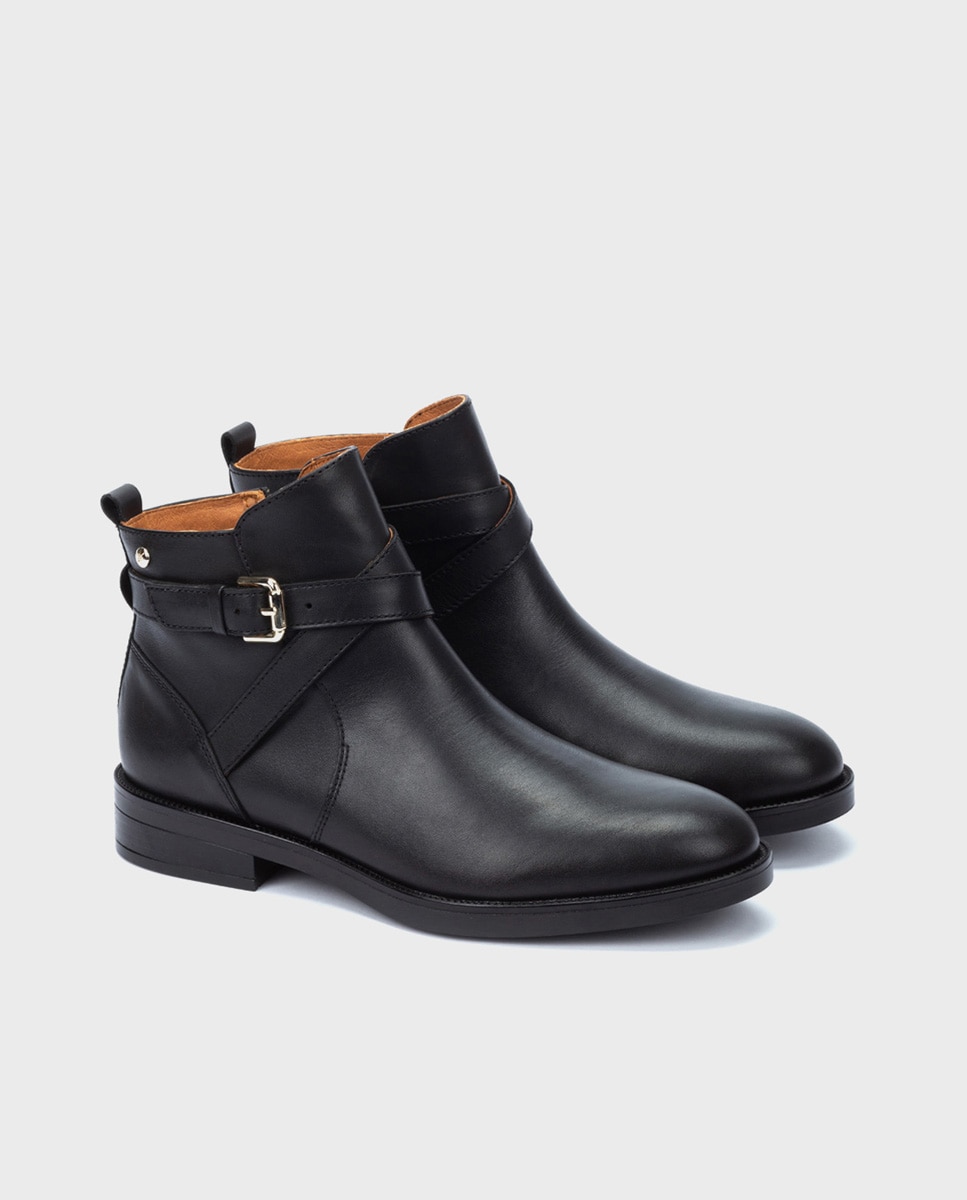 Imagen 2 de Botines de mujer de piel con cremallera - Pikolinos - Negro Negro