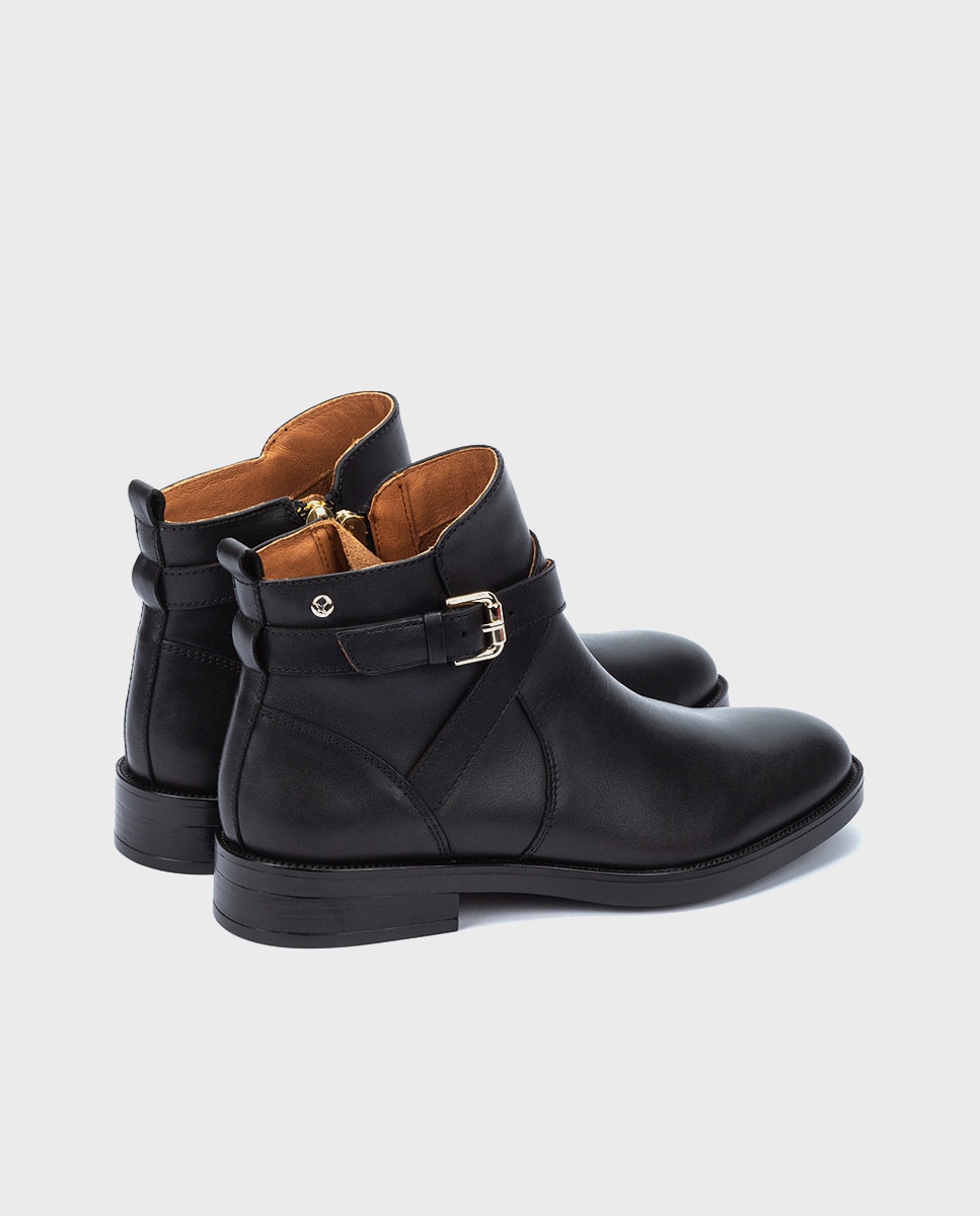 Imagen 3 de Botines de mujer de piel con cremallera - Pikolinos - Negro Negro