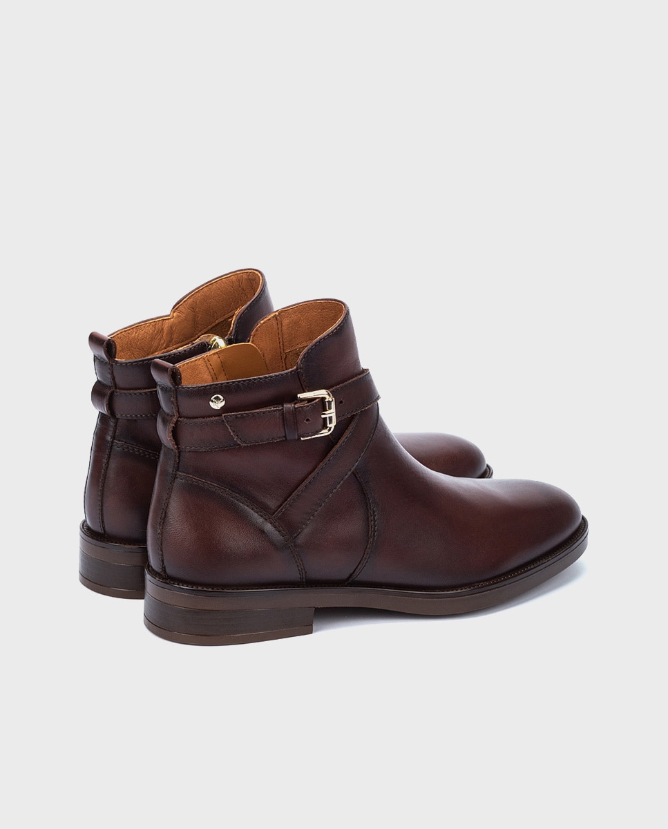 Imagen 3 de Botines de mujer de piel con cremallera - Pikolinos - Marrón oscuro Marrón oscuro