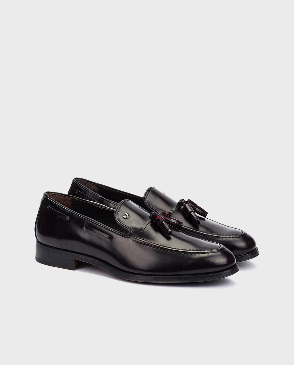 Mocasines de hombre de piel con borlas - Martinelli - Burdeos Burdeos-3
