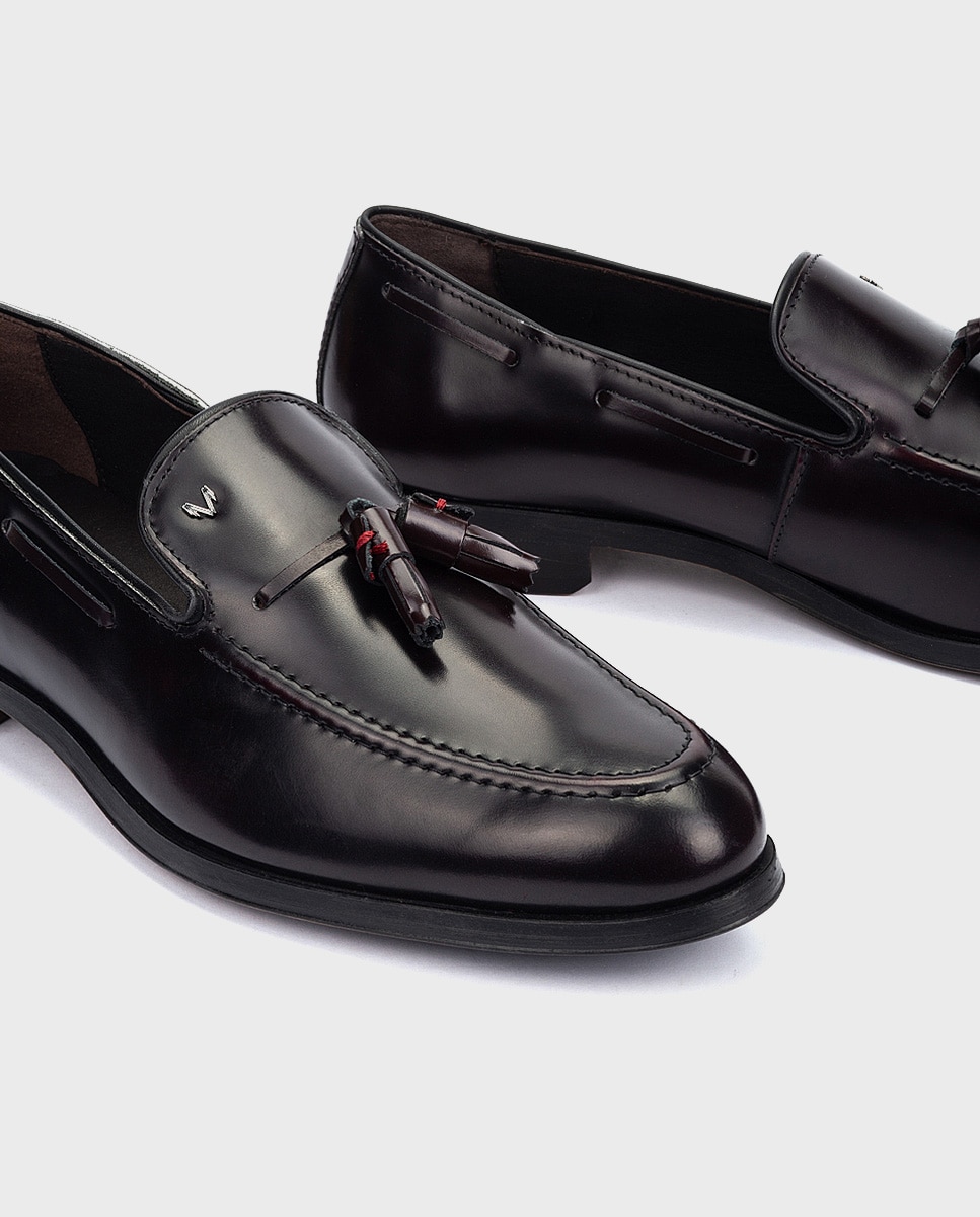 Mocasines de hombre de piel con borlas - Martinelli - Burdeos Burdeos-4