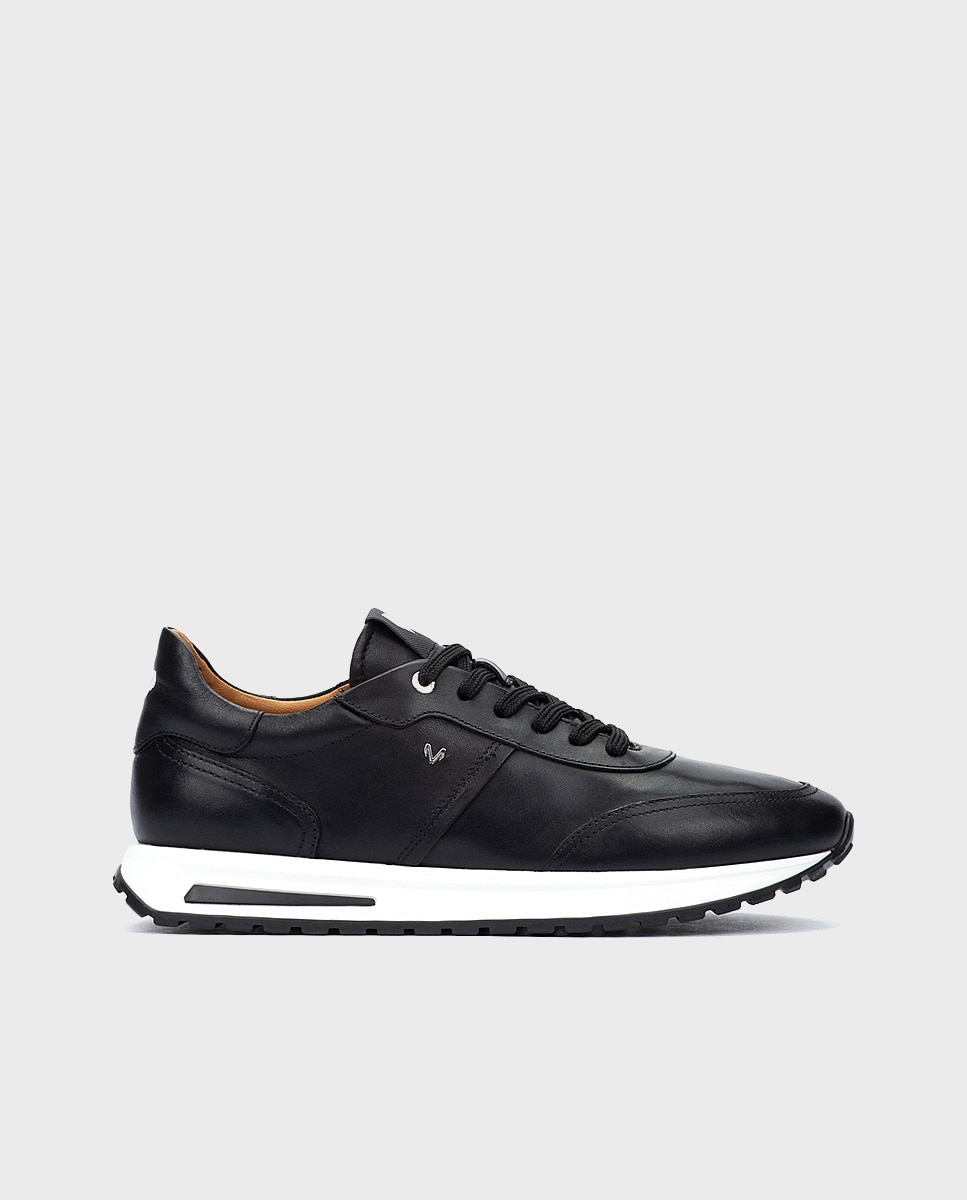 Martinelli - Zapatillas de hombre de piel con cordones en color negro.