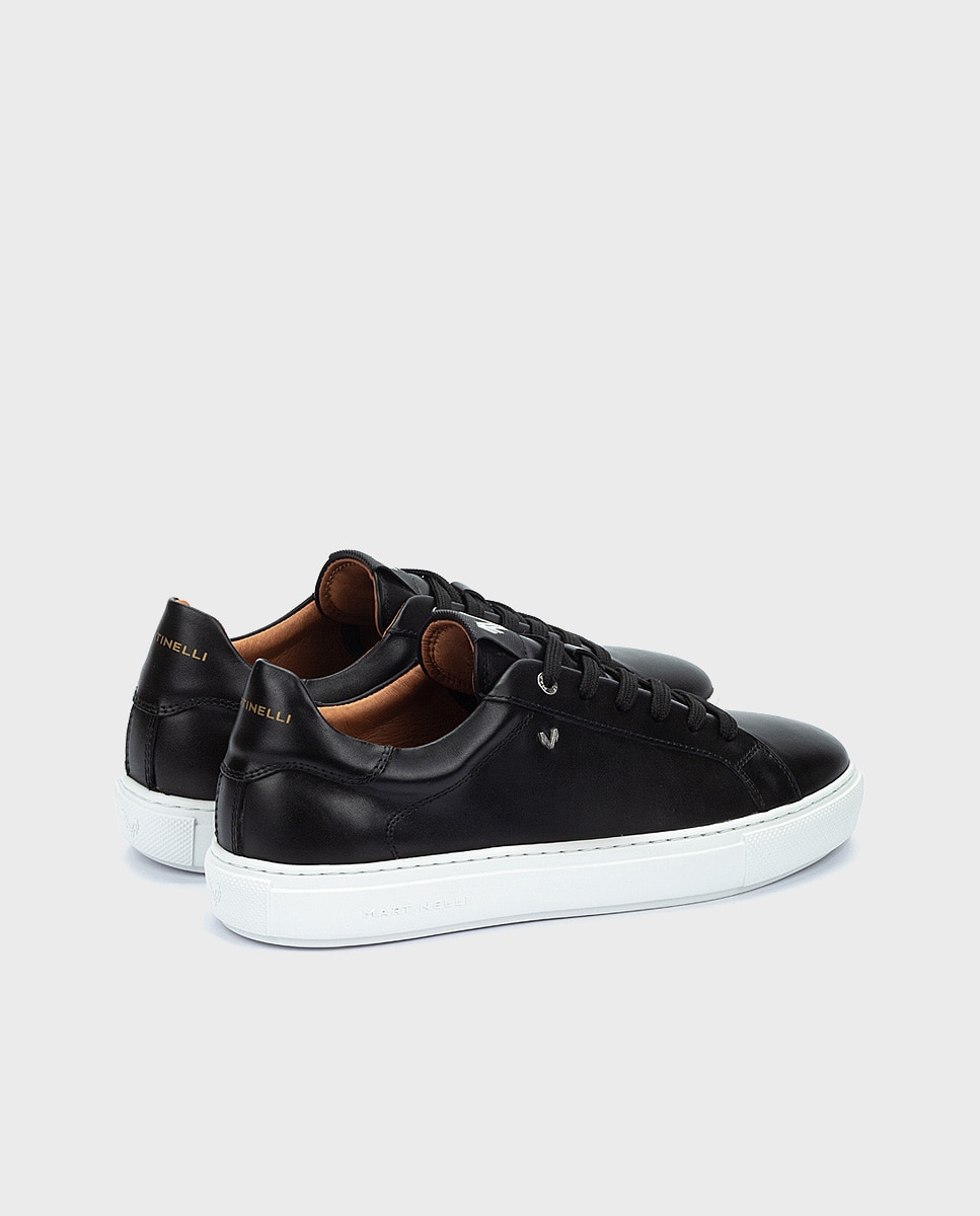Zapatillas de piel de hombre de piel - Martinelli - Negro Negro-2