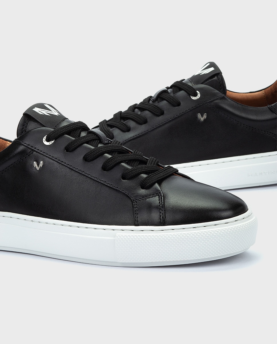 Zapatillas de piel de hombre de piel - Martinelli - Negro Negro-4