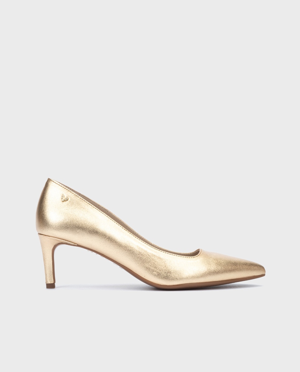 Martinelli - Zapatos de tacón de mujer de piel con tacón de aguja en color oro.