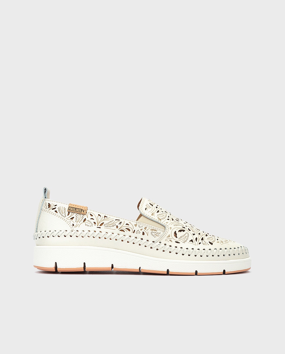 Mocasines de mujer de piel con suela extraligera - Pikolinos - Blanco Blanco-1