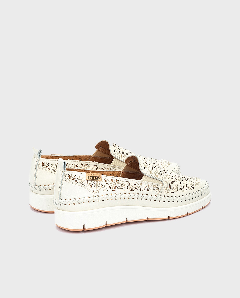 Mocasines de mujer de piel con suela extraligera - Pikolinos - Blanco Blanco-3