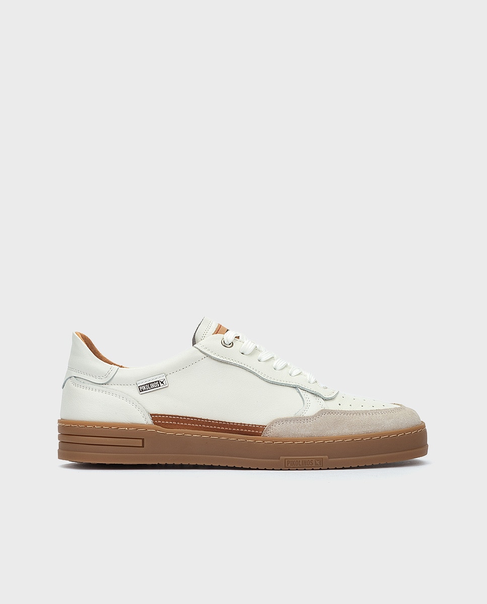 Pikolinos - Deportivas de hombre de piel con plantilla Memory Foam extraíble.