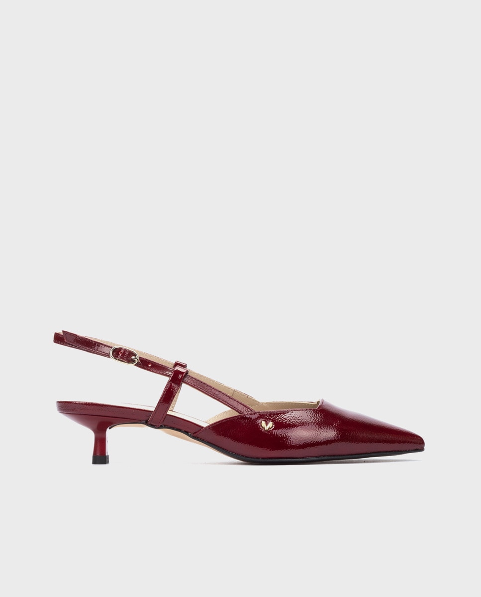 Martinelli - Zapatos de tacón de mujer de piel con cierre de hebilla en color rojo.