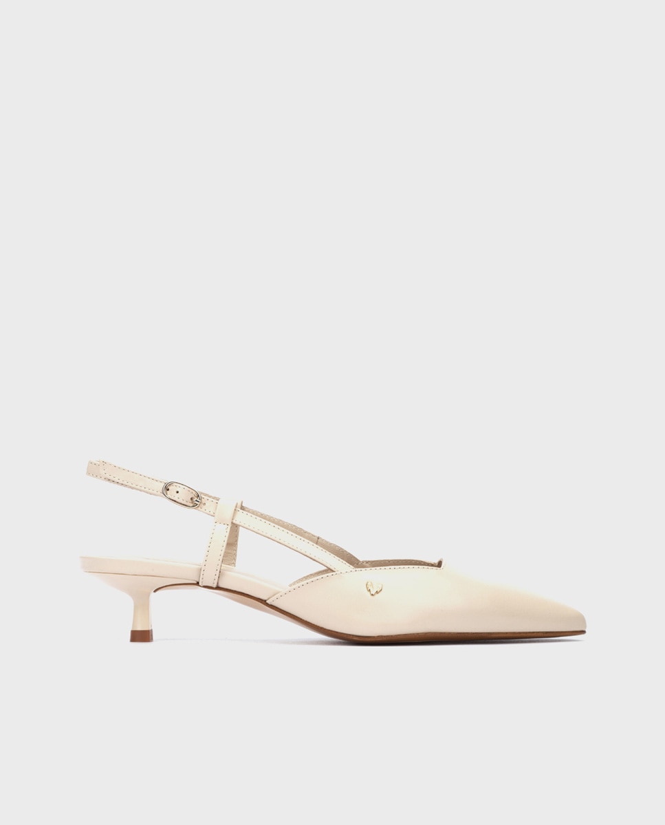 Zapatos de tacón de mujer de piel con cierre de hebilla - Martinelli - Beige Beige-1