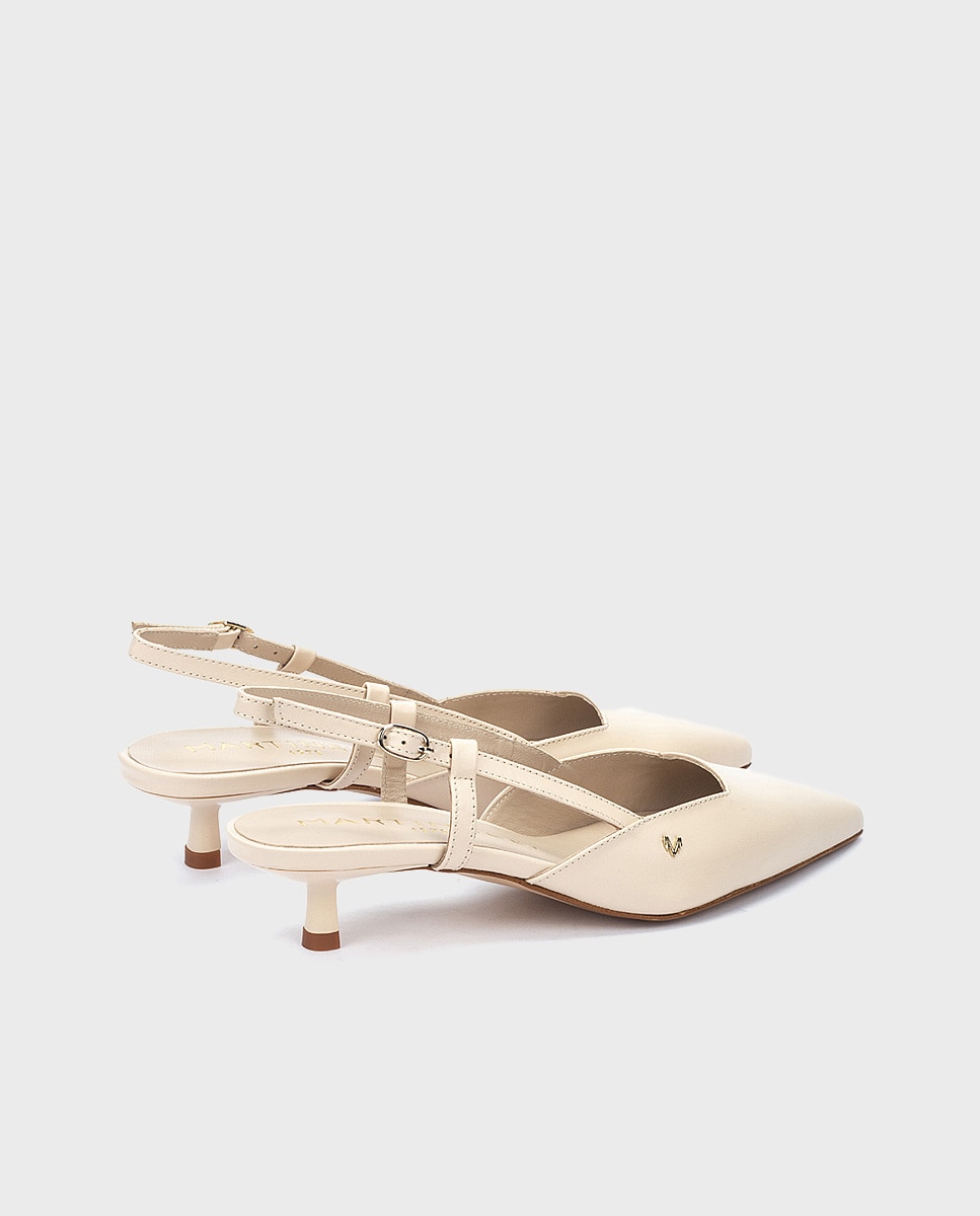 Zapatos de tacón de mujer de piel con cierre de hebilla - Martinelli - Beige Beige-3