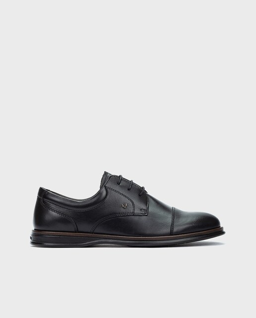 Imagen 0 de Zapatos de cordones de hombre de piel con plantilla acolchada en color negro