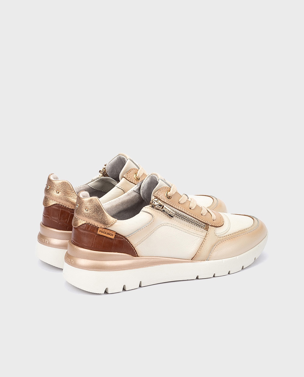 Zapatillas de mujer de piel con plantilla memory foam y suela extraligera en color - Pikolinos - Blanco Blanco-3
