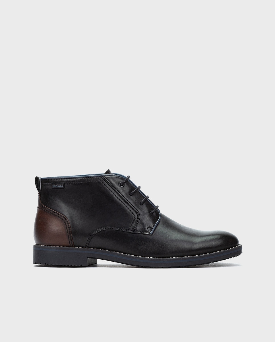 Imagen 1 de Botas de hombre de piel con cordones - Pikolinos - Negro Negro